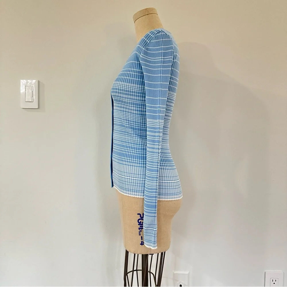 STAUD Color Block Ribbed Cardigan Sweater - Picture 7 of 11